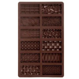 Orion Forma Silikonowa do Czekolady 12 Mini Tabliczek Różne Wzory ORION