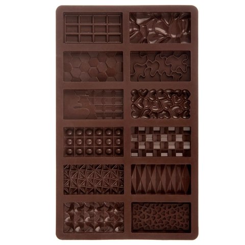 Orion Forma Silikonowa do Czekolady 12 Mini Tabliczek Różne Wzory ORION
