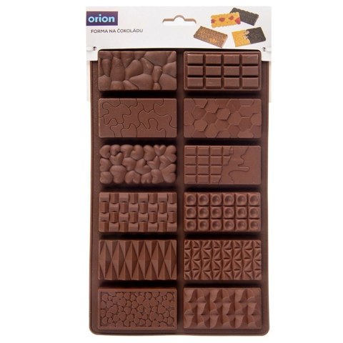 Orion Forma Silikonowa do Czekolady 12 Mini Tabliczek Różne Wzory ORION