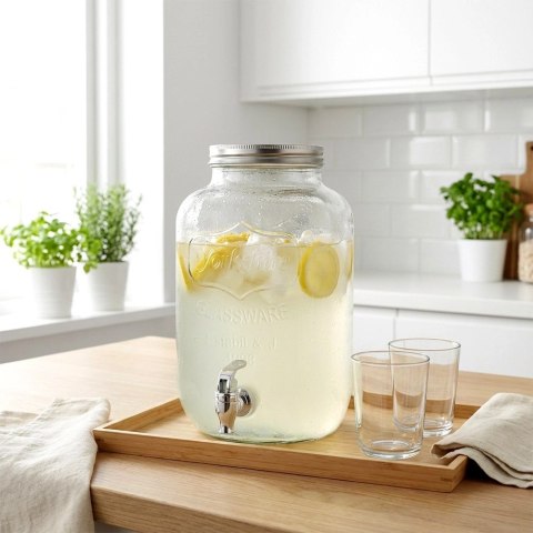 Orion Słój z Kranikiem 4 L Dystrybutor do Lemoniady Grube Szkło VILDE