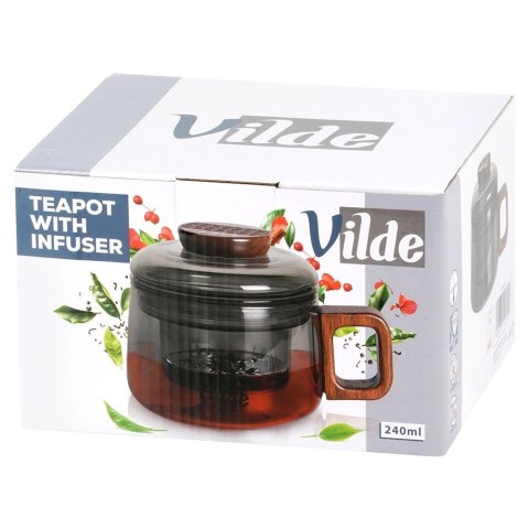 Orion Szklanka z Zaparzaczem i Pokrywką Szkło Borokrzemowe 240ml VILDE