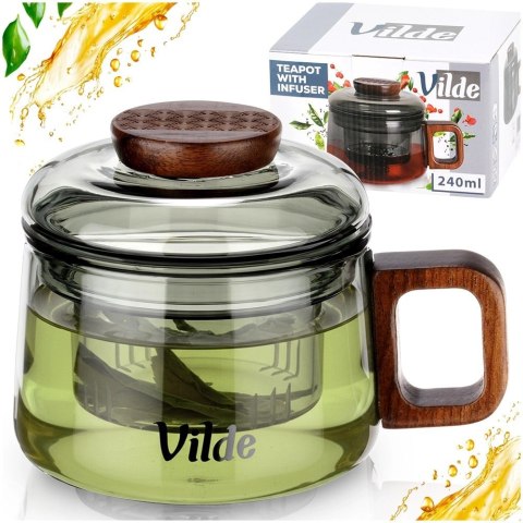 Orion Szklanka z Zaparzaczem i Pokrywką Szkło Borokrzemowe 240ml VILDE