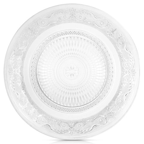 Orion Talerz Obiadowy 25 cm Szkło Kryształowe Patera do Serwowania VILDE