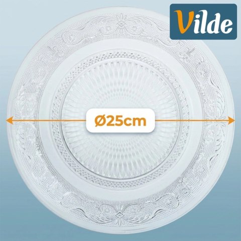 Orion Talerz Obiadowy 25 cm Szkło Kryształowe Patera do Serwowania VILDE