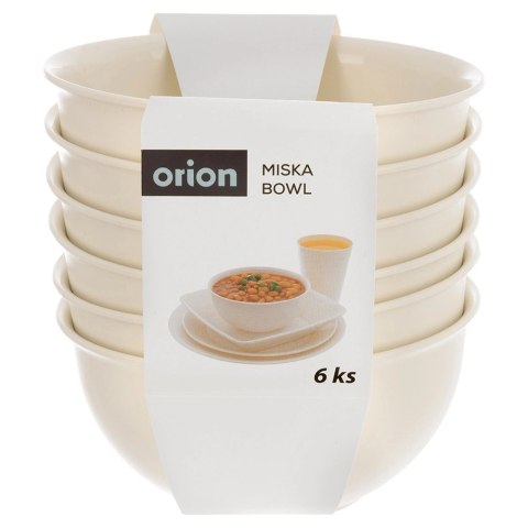 Orion Zestaw 6 Miseczek 500 ml Kremowe Miski na Płatki Owoce Przekąski