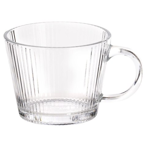 Orion Zestaw 6 Szklanek XXL 370 ml Ryflowane do Kawy Herbaty Szkło VILDE