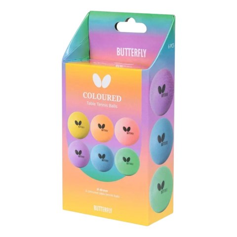 Tamasu Butterfly Europa GmbH Piłeczki do Tenisa Stołowego Ping Ponga Zestaw BUTTERFLY Coloured 6 szt.