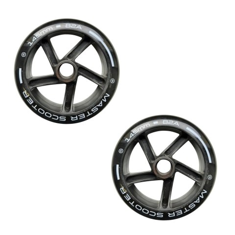 MASTER SPORT s.r.o. Kółka Do Hulajnogi MASTER 145 mm Czarne Bez Łożysk Kauczukowe 2 szt