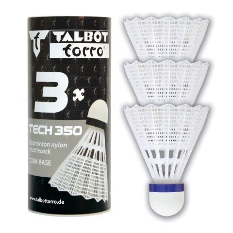 MASTER SPORT s.r.o. Lotki Do Badmintona Talbot Torro Tech 350 Medium 3 Szt Białe Puszka