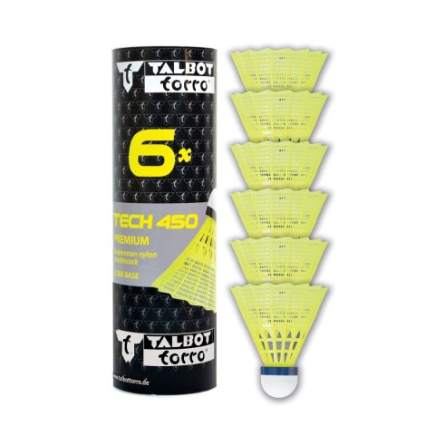 MASTER SPORT s.r.o. Lotki do Badmintona TALBOLT TORRO Tech 450 Medium 6 Szt Żółte Tuba