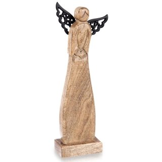 Orion Figurka Anioł Drewno Mango 34 cm Metalowe Skrzydła Dekoracja