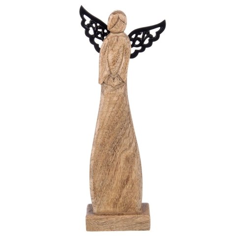 Orion Figurka Anioł Drewno Mango 34 cm Metalowe Skrzydła Dekoracja