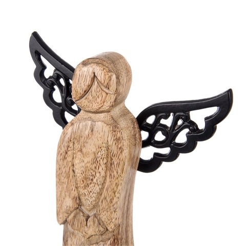 Orion Figurka Anioł Drewno Mango 34 cm Metalowe Skrzydła Dekoracja