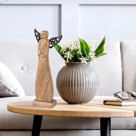 Orion Figurka Anioł Drewno Mango 34 cm Metalowe Skrzydła Dekoracja
