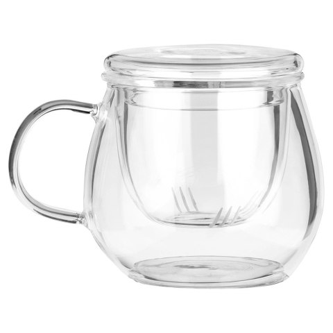Orion Kubek z zaparzaczem i pokrywką szklany 400 ml