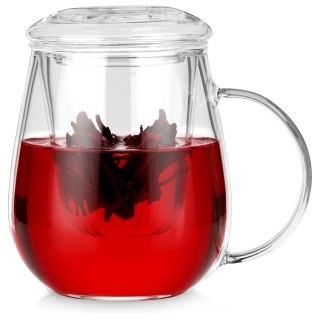 Orion Kubek z zaparzaczem i pokrywką szklany 530 ml