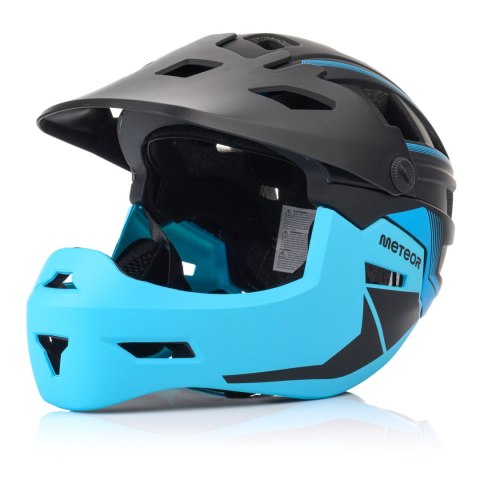 Kask rowerowy full-face Meteor Hydra M 55-58 cm czarny/niebieski