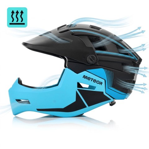 Kask rowerowy full-face Meteor Hydra M 55-58 cm czarny/niebieski