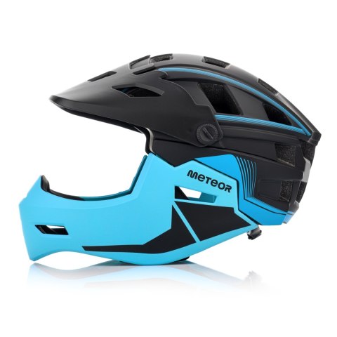 Kask rowerowy full-face Meteor Hydra S 51-55 cm czarny/niebieski