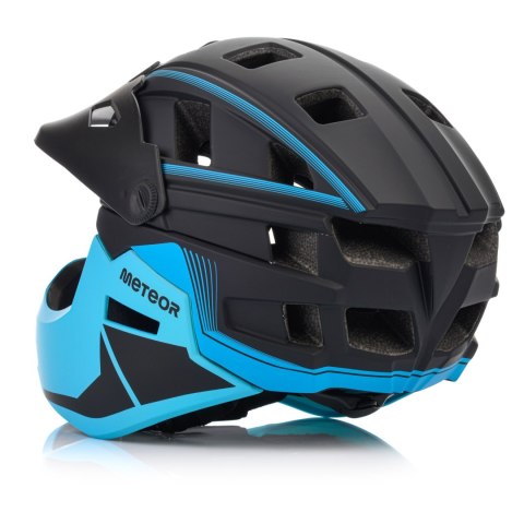 Kask rowerowy full-face Meteor Hydra S 51-55 cm czarny/niebieski