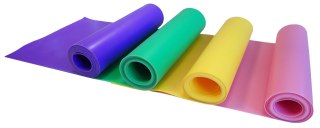 Kubisport Guma Taśma Oporowa Gimnastyczna Fitness Żółta 0,45 mm KUBISPORT 120 cm