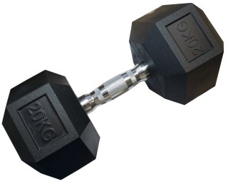 Kubisport Hantla Jednoręczna Sześciokątna Gumowana Ciężar Obciążenie KUBISPORT 20 kg