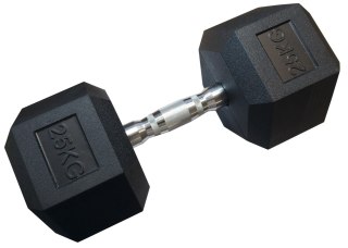 Kubisport Hantla Jednoręczna Sześciokątna Gumowana Ciężar Obciążenie KUBISPORT 25 kg