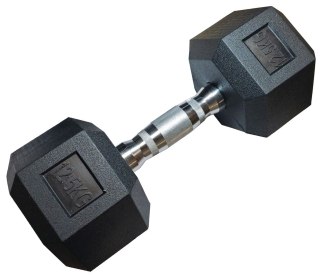 Kubisport Hantla Jednoręczna Sześciokątna Gumowana Ciężarek Solidny KUBISPORT 12,5 kg