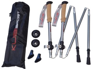 Kubisport Kije Kijki Trekkingowe Składane 5-częściowe Regulowane KUBISPORT 115-135 cm