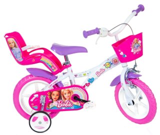 Kubisport Rowerek Dziecięcy 12 Cali Barbie Dla Dziewczynki Koszyk Dino Bikes
