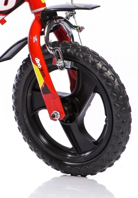 Kubisport Rowerek Dziecięcy 12 Cali Czerwony Kółka Boczne Wolnobieg Dino Bikes