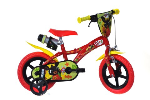 Kubisport Rowerek Dziecięcy 12 Cali Królik Bing Kółka Boczne Wolnobieg Dino Bikes