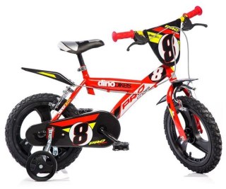 Kubisport Rowerek Dziecięcy 14 Cali Czerwony Kółka Boczne Hamulec Dino Bikes
