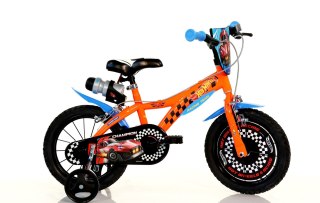 Kubisport Rowerek Dziecięcy 14 Cali Hot Wheels Pomarańczowy Hamulec Dino Bikes