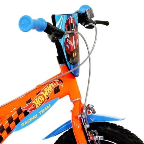 Kubisport Rowerek Dziecięcy 14 Cali Hot Wheels Pomarańczowy Hamulec Dino Bikes