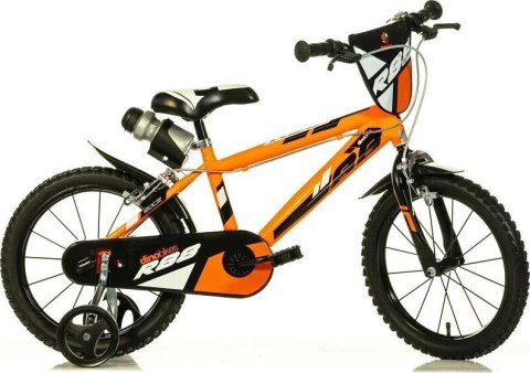 Kubisport Rowerek Dziecięcy 16 Cali Pomarańczowy Kółka Boczne Hamulec Dino Bikes