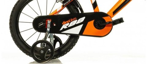 Kubisport Rowerek Dziecięcy 16 Cali Pomarańczowy Kółka Boczne Hamulec Dino Bikes