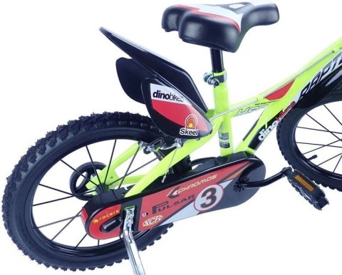 Kubisport Rowerek Dziecięcy 16 Cali Raptor Żółty Kółka Boczne Hamulec Dino Bikes