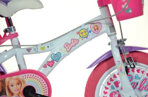 Kubisport Rowerek Rower Dziecięcy dla Dziewczynki Barbie z Bocznymi Kółkami DINO 14"