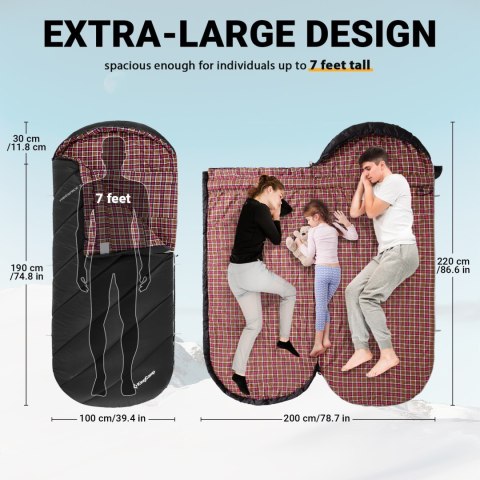 MASTER SPORT s.r.o. Śpiwór z Ogrzewaniem Podgrzewany 3 Poziomy 220 cm KING CAMP Free Space 250