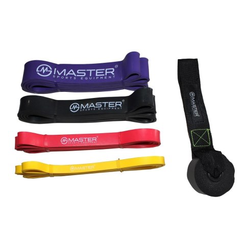 MASTER SPORT s.r.o. Zestaw 4 Gum Do Ćwiczeń MASTER Latex Power Band 2-55kg