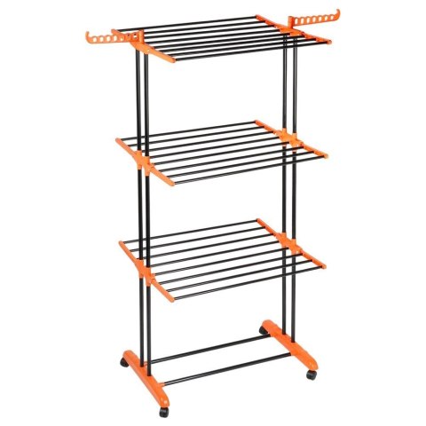 Orion Suszarka na pranie metalowa czarna pionowa na kółkach XXL 73x170 cm