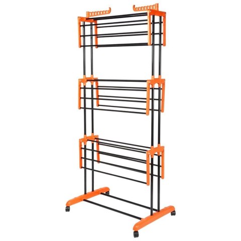 Orion Suszarka na pranie metalowa czarna pionowa na kółkach XXL 73x170 cm