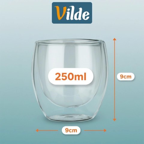 Orion Szklanki termiczne z podwójną ścianką do kawy i herbaty 250 ml 2 szt.