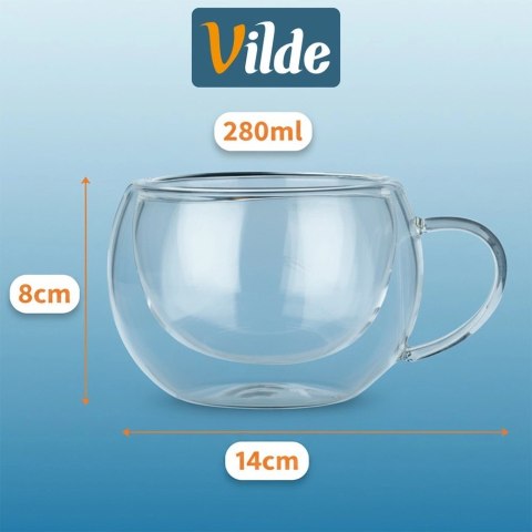 Orion Szklanki termiczne z podwójną ścianką do kawy i herbaty 280 ml 2 szt.