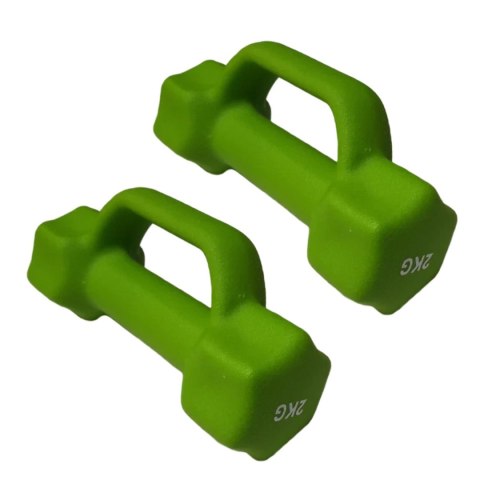 SPARTAN GmbH Hantelki Neoprenowe Sześciokątne 2x2 kg Hantle Fitness Aerobik Ruch