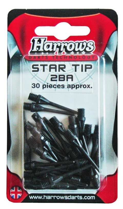 Kubisport Groty Końcówki do Rzutek Lotek Czarne Zestaw HARROWS STAR SOFT 30 szt.