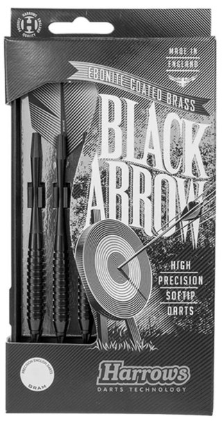 Kubisport Lotki Rzutki do Darta Elektronicznego Solidne HARROWS SOFT BLACK ARROW 16g