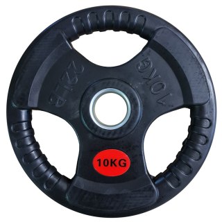 Kubisport Talerz Ciężar Obciążenie Olimpijskie Gumowe z Uchwytami KUBISPORT 10kg 10mm