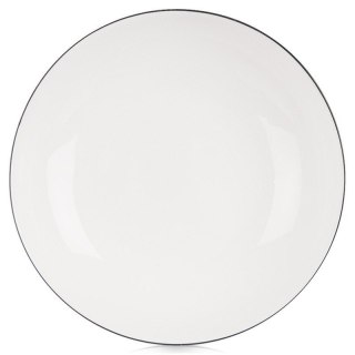 Grupa Orion Sp. z o.o. Talerz Głęboki Obiadowy Porcelanowy do Zupy Biały z Obwódką 20 cm 600 ml
